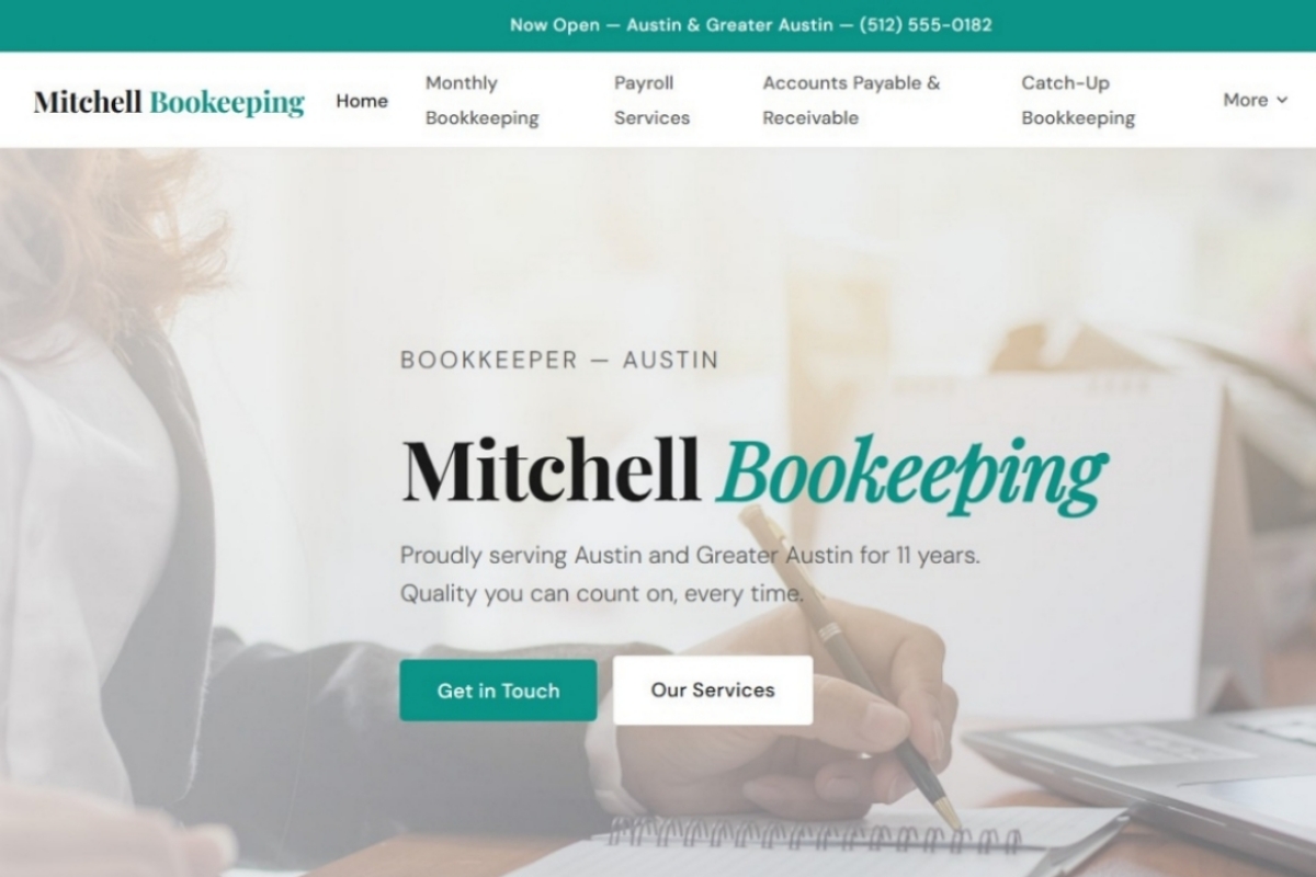 Professional bookkeeping services demo site